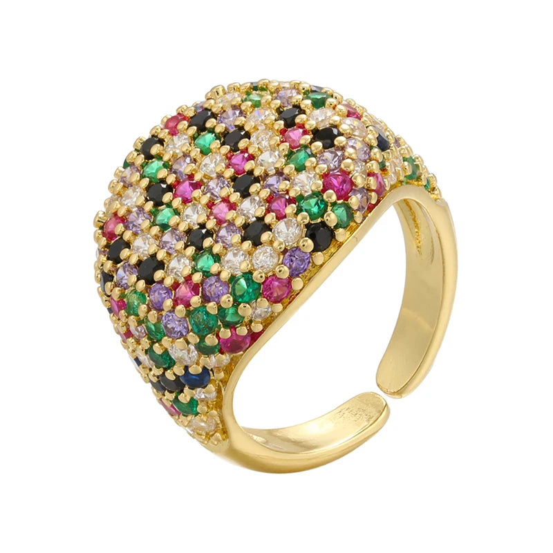 Candy Crystal Ring – 18K Gold CZ Zircon Open Ring