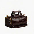 Retro Metal Clip Clutch Shoulder Bag for Women – Large Capacity Square Lock Tote