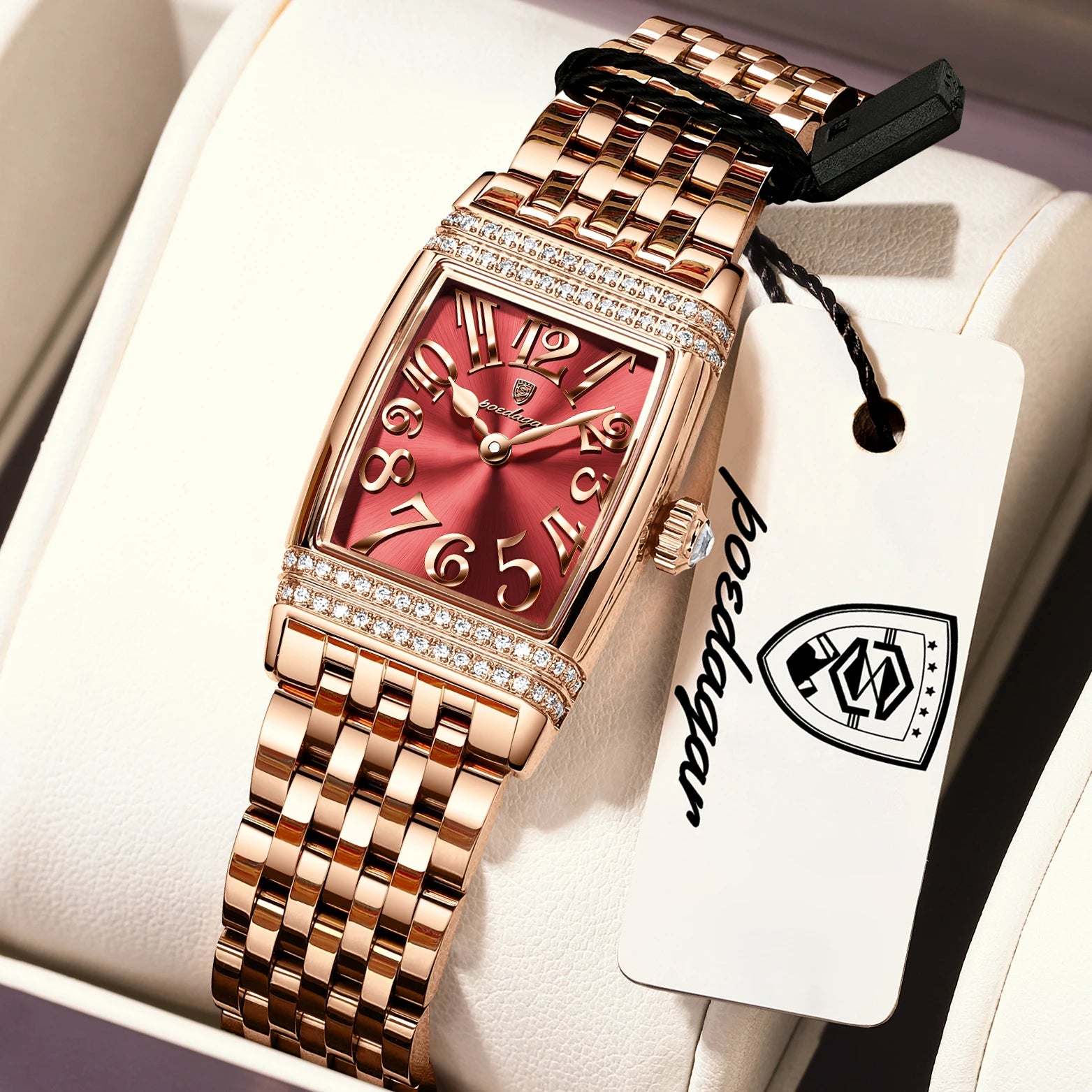 POEDAGAR Tonneau – Elegant Waterproof Ladies Watch