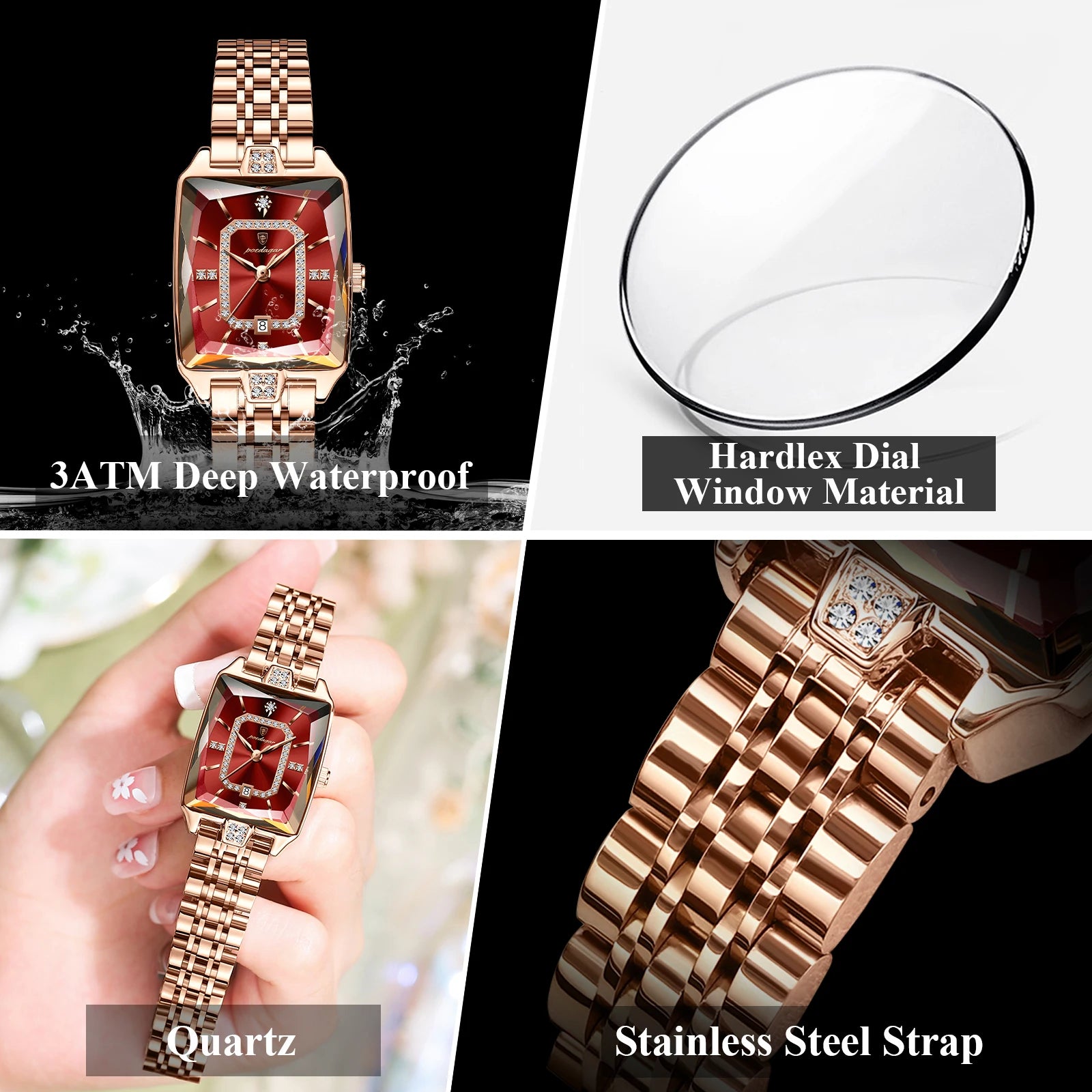 POEDAGAR Slim – Waterproof Date Ladies Wristwatch
