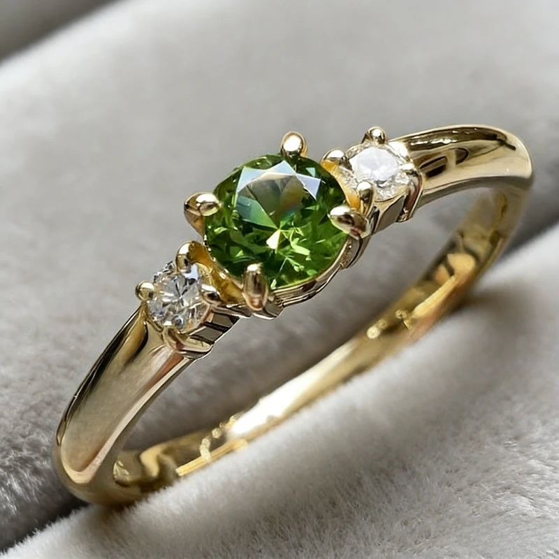 Emerald Zirconia Ring – Delicate Luxury Stone Ring