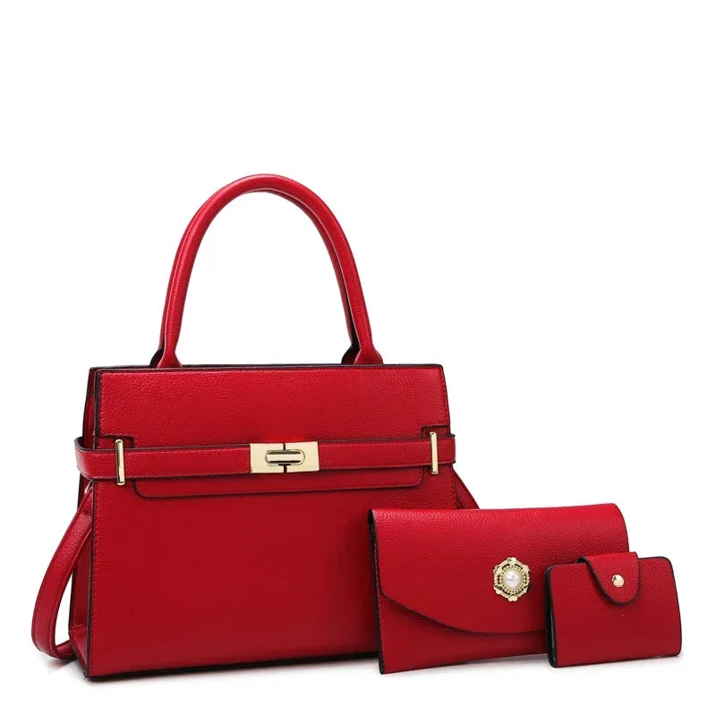 Luxury 3-Piece Women's Handbag Set – Shoulder Bag, Crossbody & Coin Purse