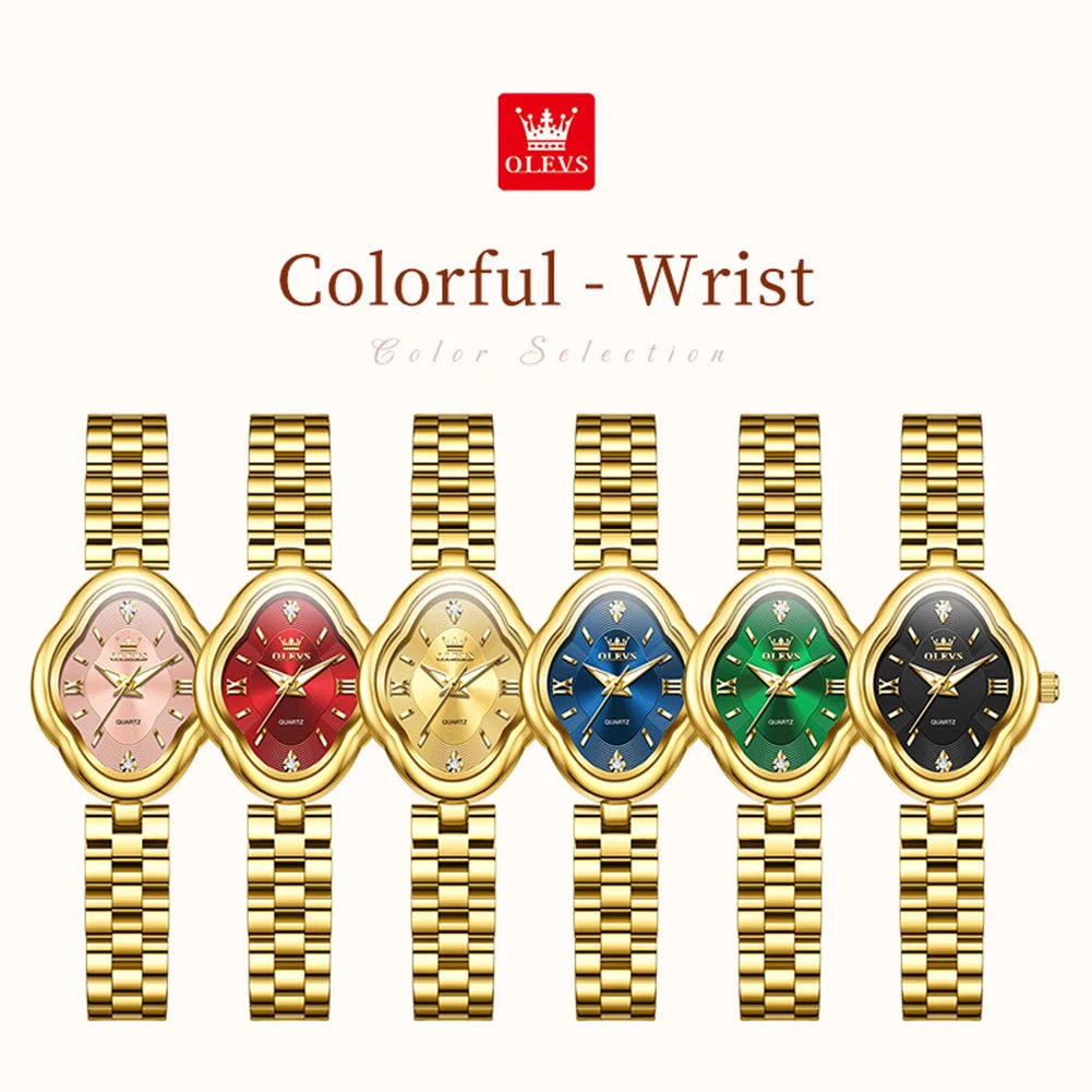 OLEVS Oval Retro – Luminous Roman Numeral Women’s Watch
