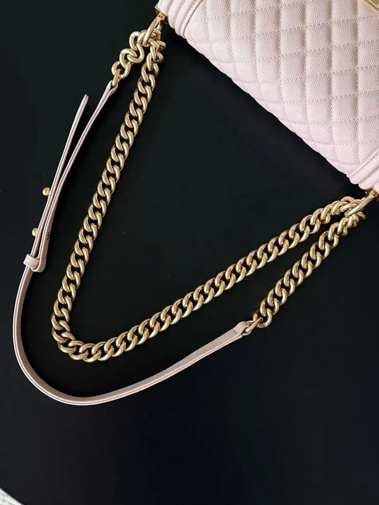 Classic Caviar Leather Women's Shoulder Bag – Genuine Crossbody Handbag