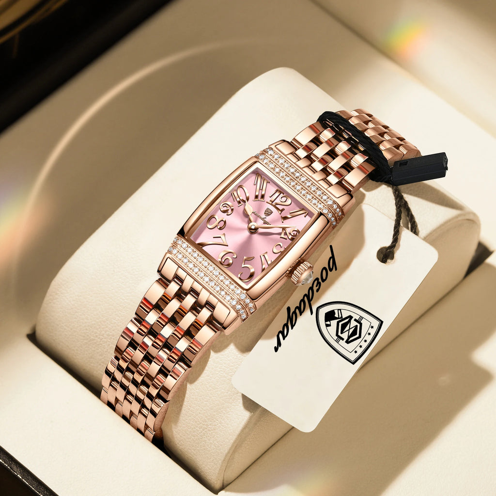 POEDAGAR Tonneau – Elegant Waterproof Ladies Watch