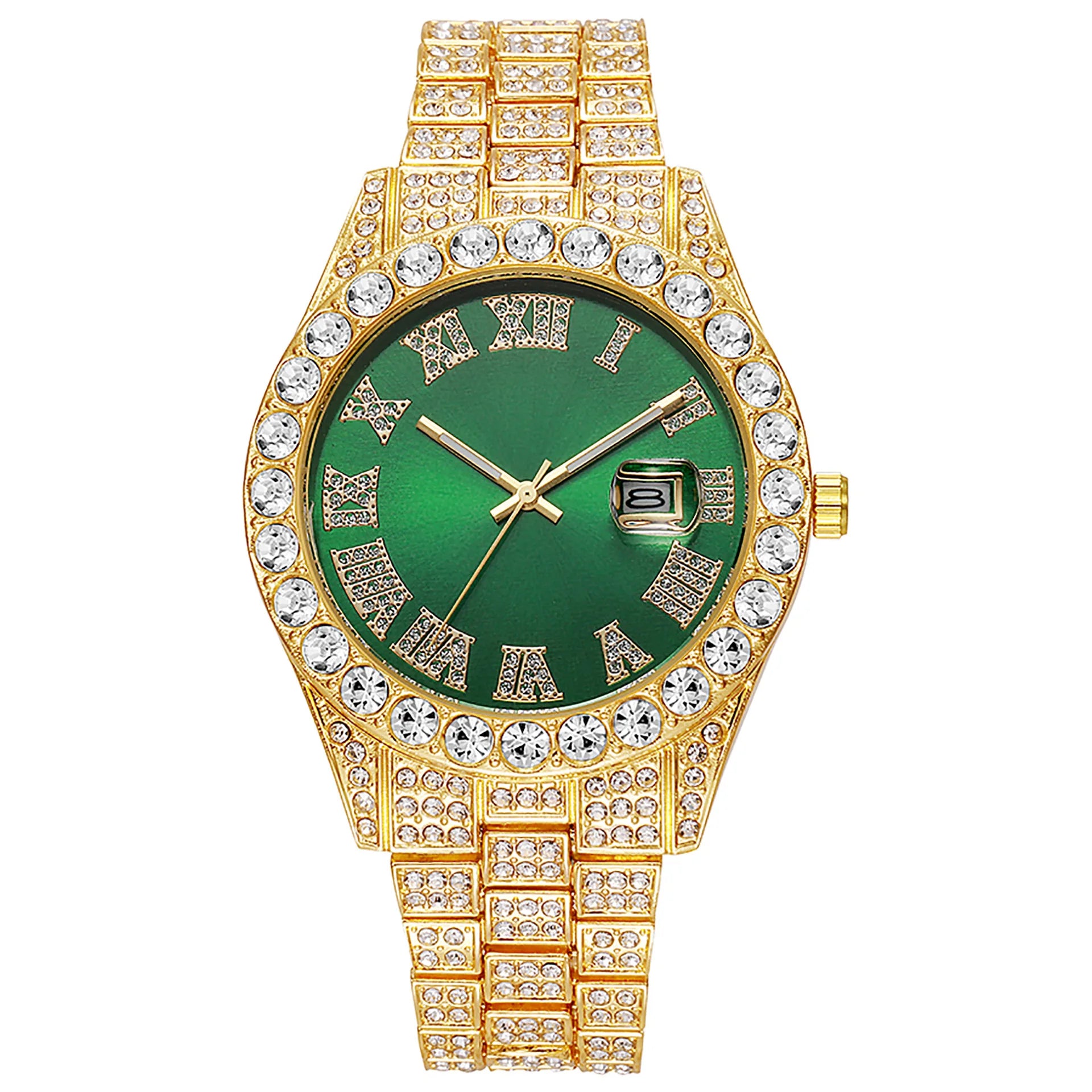 Hip-Hop King – Full Diamond Gold Men’s Statement Watch