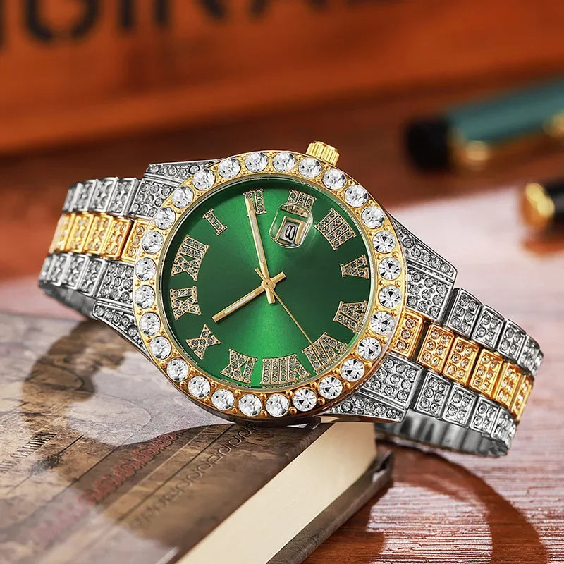 Hip-Hop King – Full Diamond Gold Men’s Statement Watch