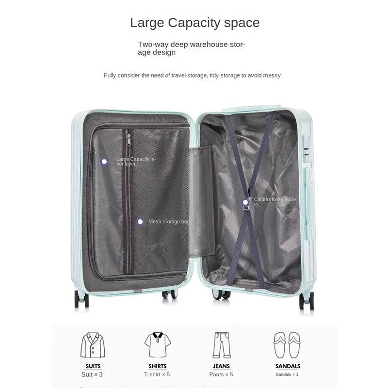 Luggage Student Female New 20 inch Small Silent Universal Wheel Suitcase 24 Large Capacity Durable Password Trolley Box Suit