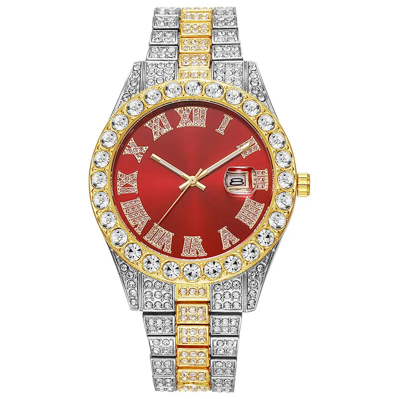 Hip-Hop King – Full Diamond Gold Men’s Statement Watch