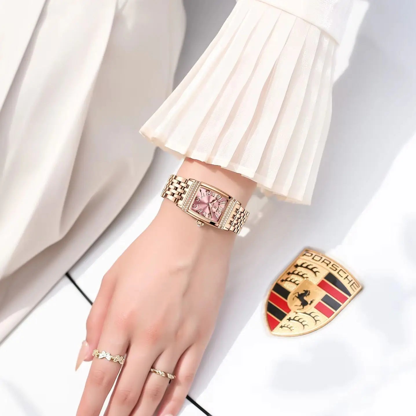 POEDAGAR Tonneau – Elegant Waterproof Ladies Watch