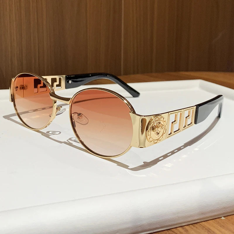 Oval Vintage – Metal Frame Unisex Sunglasses, 7 Colors
