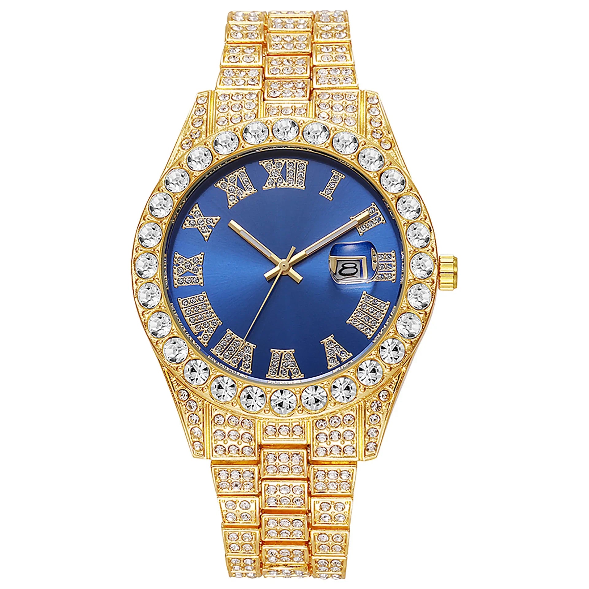 Hip-Hop King – Full Diamond Gold Men’s Statement Watch