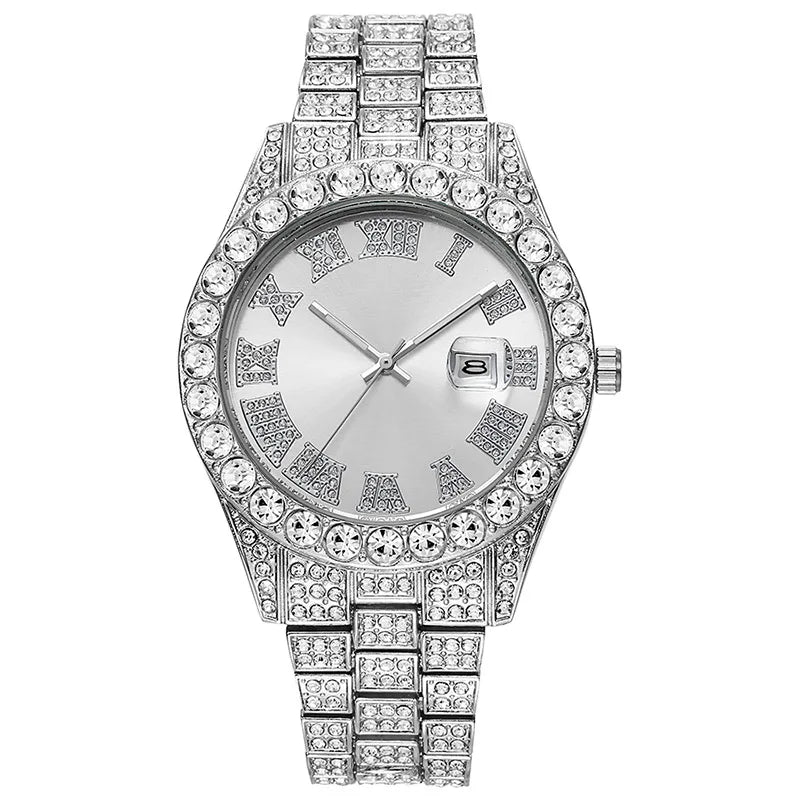 Hip-Hop King – Full Diamond Gold Men’s Statement Watch