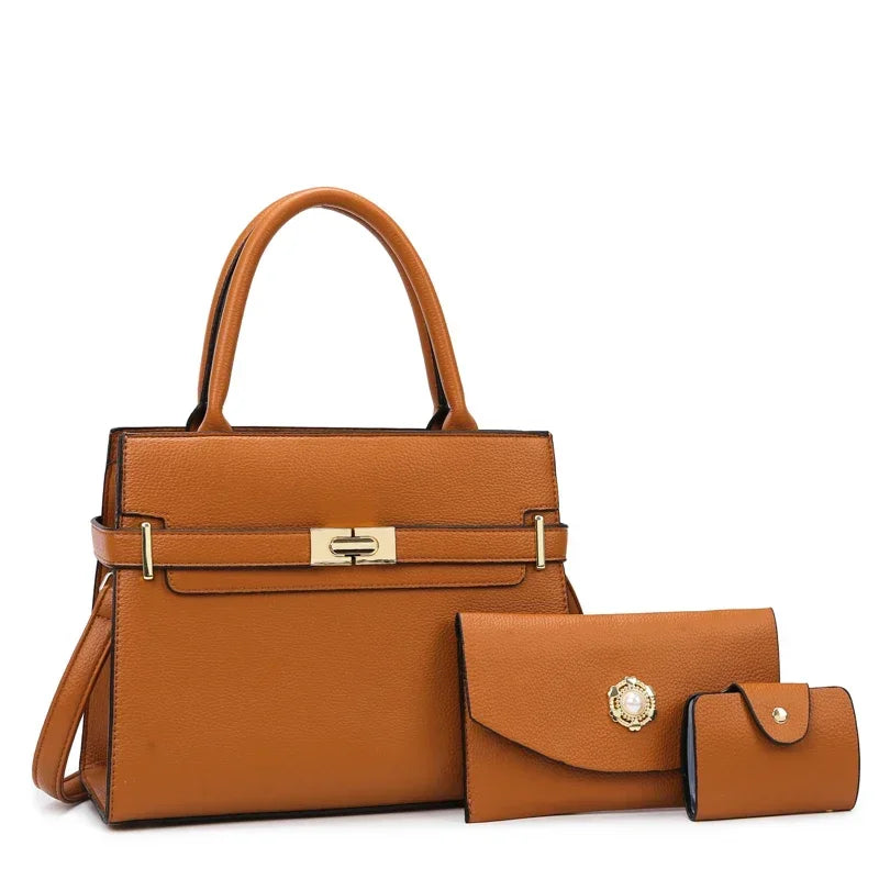 Luxury 3-Piece Women's Handbag Set – Shoulder Bag, Crossbody & Coin Purse